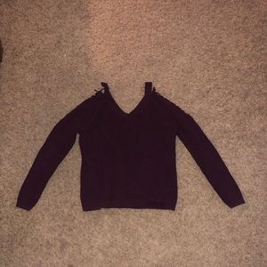 Burgundy Off-the-Shoulder Sweater